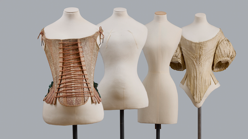Pregnancy Stays, part of the Costume at Claydon Exhibition
